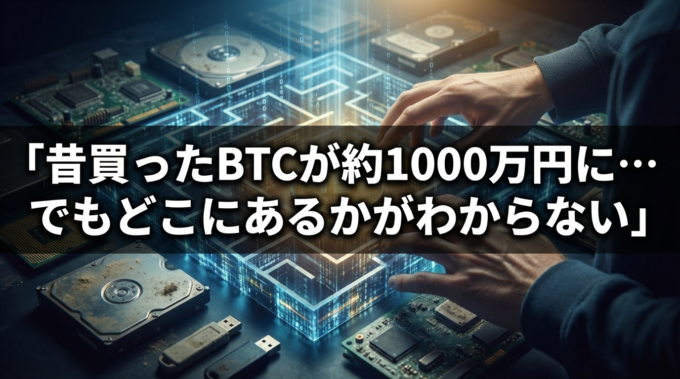 昔買ったBTCが約1000万円に…でもどこにあるかがわからない