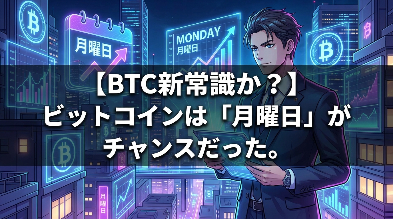 【BTC新常識か？】ビットコインは「月曜日」がチャンスだった。