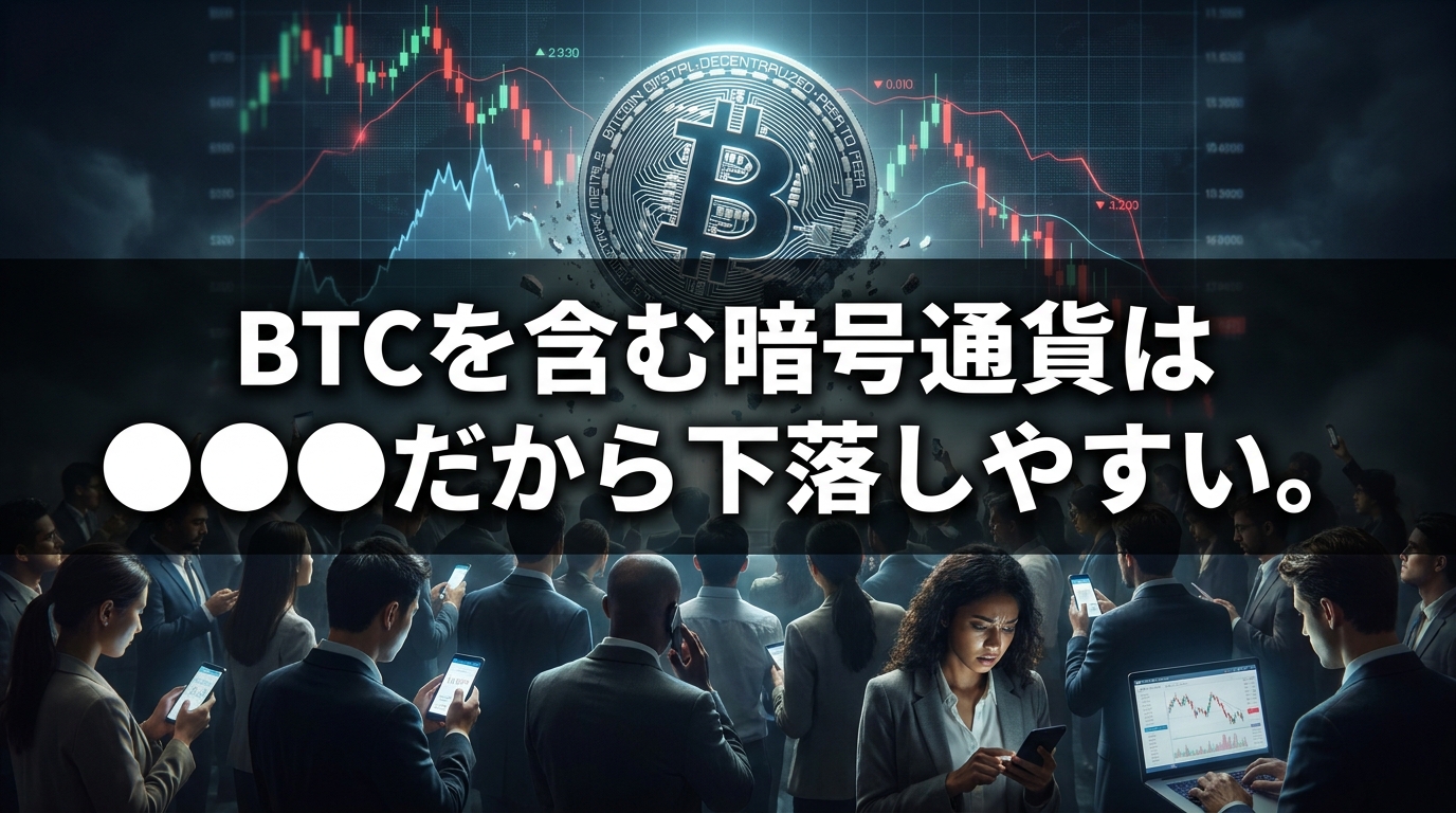 BTCを含む暗号通貨は●●●だから下落しやすい。